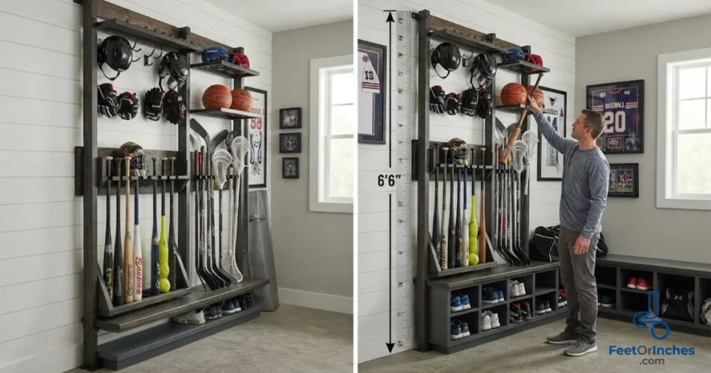 Tall Sports Equipment Rack