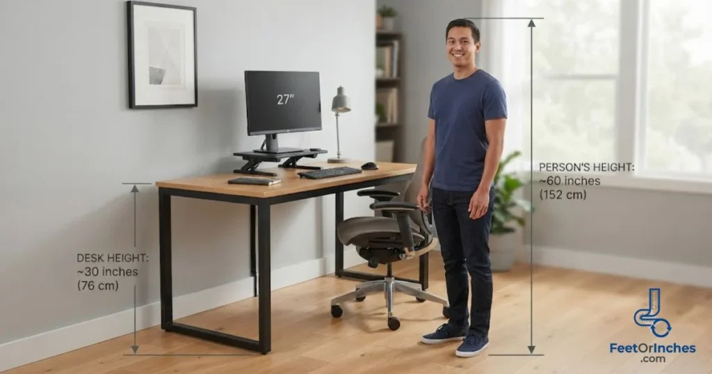 Average Office Desk + Monitor Setup