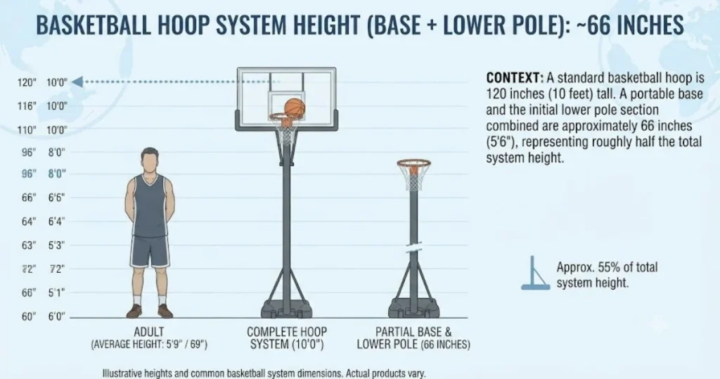 Basketball Hoop Base + Pole Section