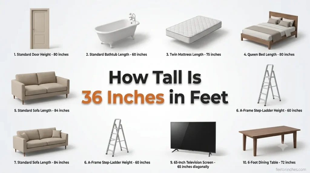 How Tall Is 36 Inches in Feet?