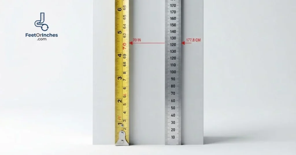 70 Inches in Meters