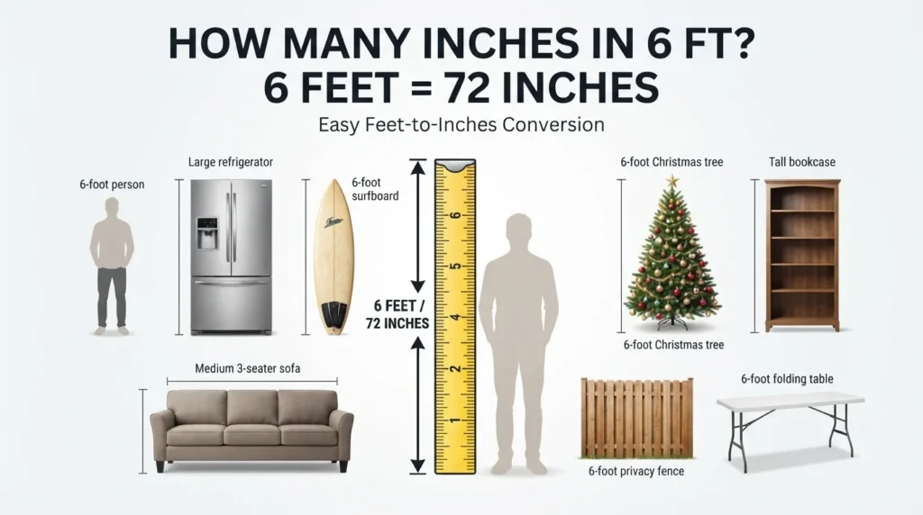 How Many Inches in 6 Ft