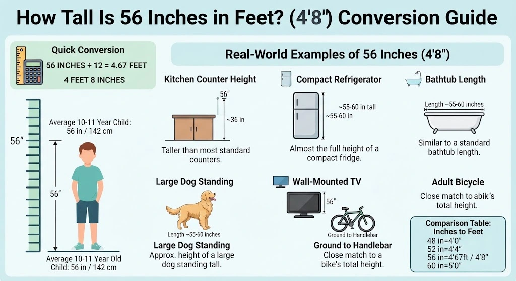 How Tall Is 56 Inches in Feet? Easy Conversion Guide