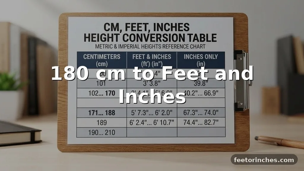 180 cm to Feet and Inches