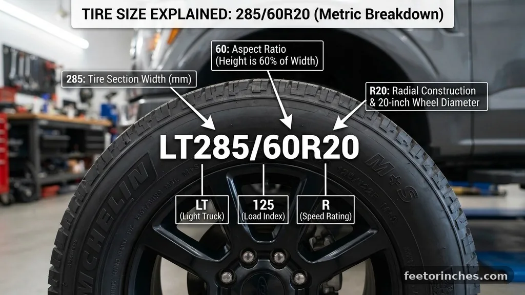 Breaking Down the Metric Tire Code - 285/60R20 in Inches: Tire Size Explained