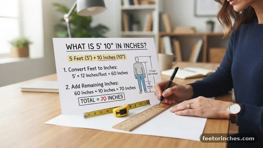 Calculating Total Inches - What Is 5'10 in Inches?