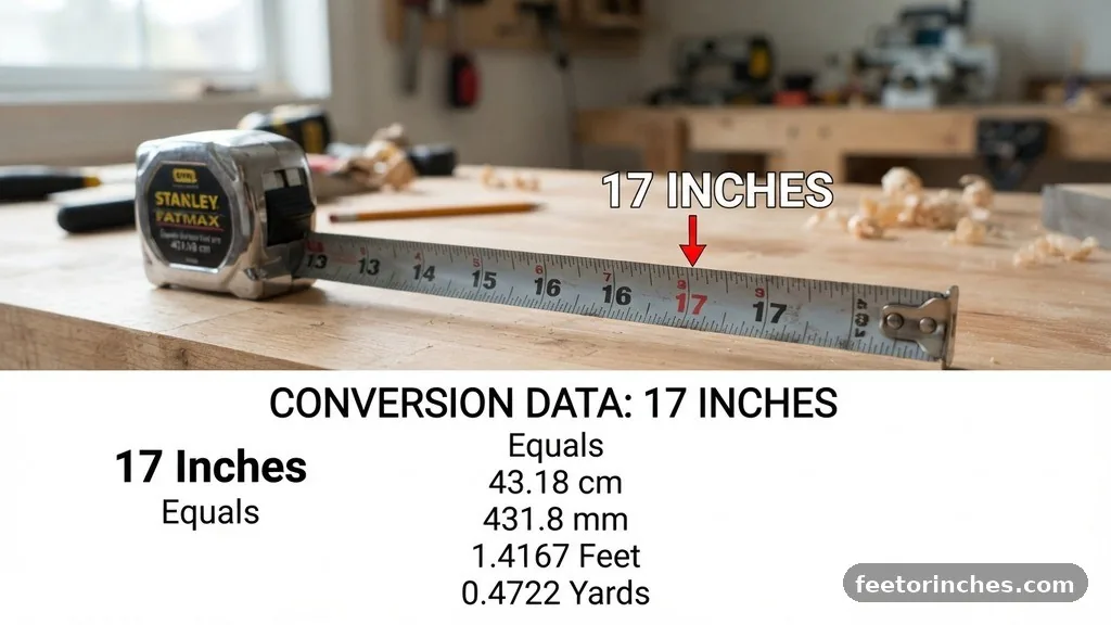 Conversion Data for 17 Inches - 17 Inches: How Long Is It?