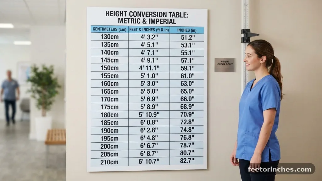 Conversion Table for Metric and Imperial Heights - 180 cm to Feet and Inches: Height Guide