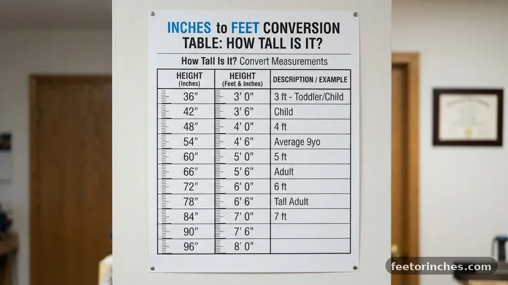 Conversion Table - 59 Inches to Feet: How Tall Is It?