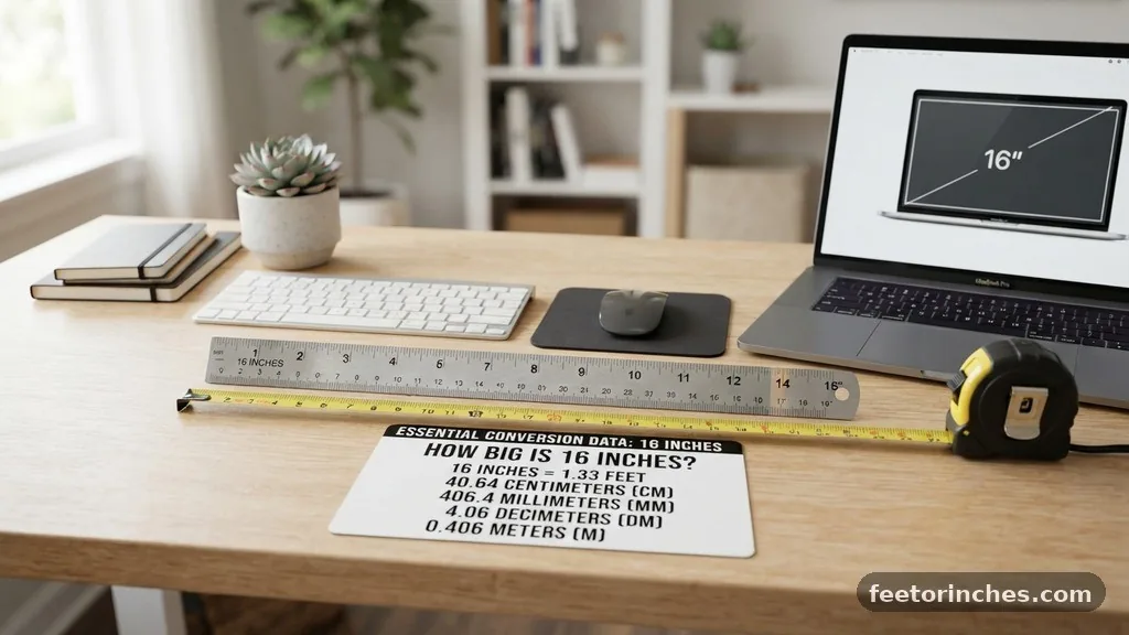 Essential Conversion Data - How Big Is 16 Inches?