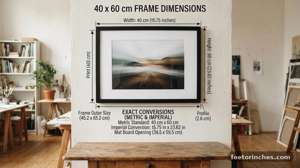 Exact Conversions and Metric Standards - 40 x 60 cm Frame in Inches: Size Guide