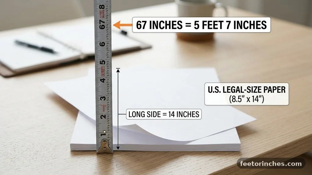 Legal-Size Paper - What Is 67 Inches in Feet?