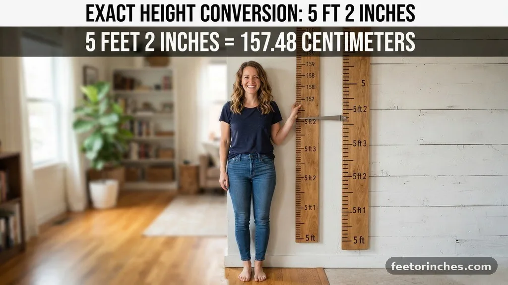 The Exact Conversion for 5 ft 2 in - 5 ft 2 in in Inches: Height Conversion