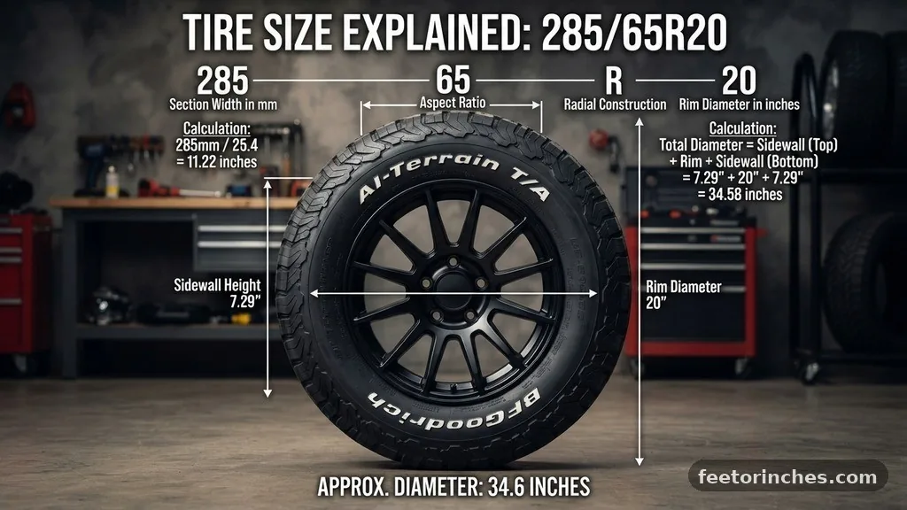 The Mathematical Breakdown - 285/65R20 in Inches: Tire Size Explained