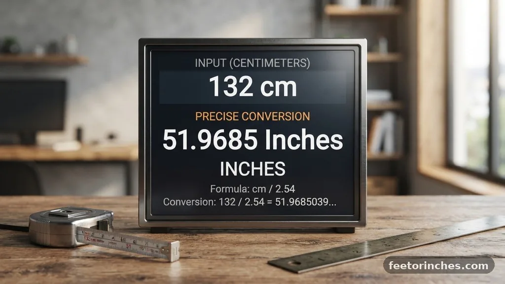 The Precise Conversion - 132cm to Inches: How Many Inches?