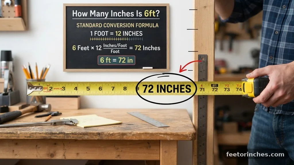 The Standard Conversion Formula - How Many Inches Is 6ft?
